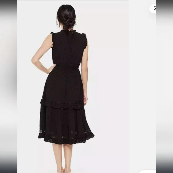 Kate Spade Broome Street Swiss Polka Dot Coquette Girl Tiered Ruffled Dress - Picture 2 of 7